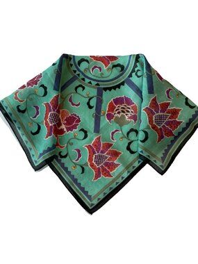 Vintage Hiroko Koshino Floral Cotton Handkerchief Scarf – Made in Japan